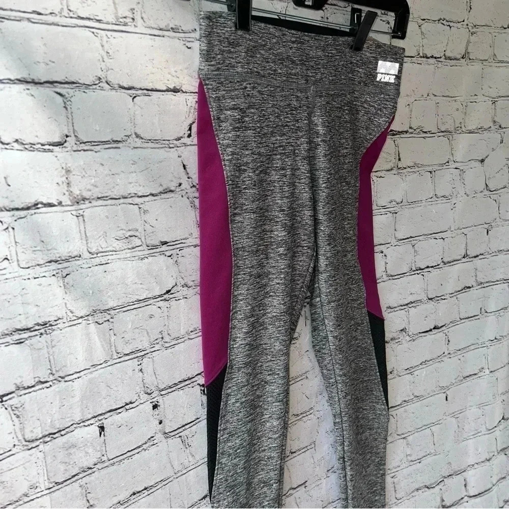 PINK‎ NWT Ultimate Gray and Purple Full Length Active Leggings Size XS - Picture 5 of 6